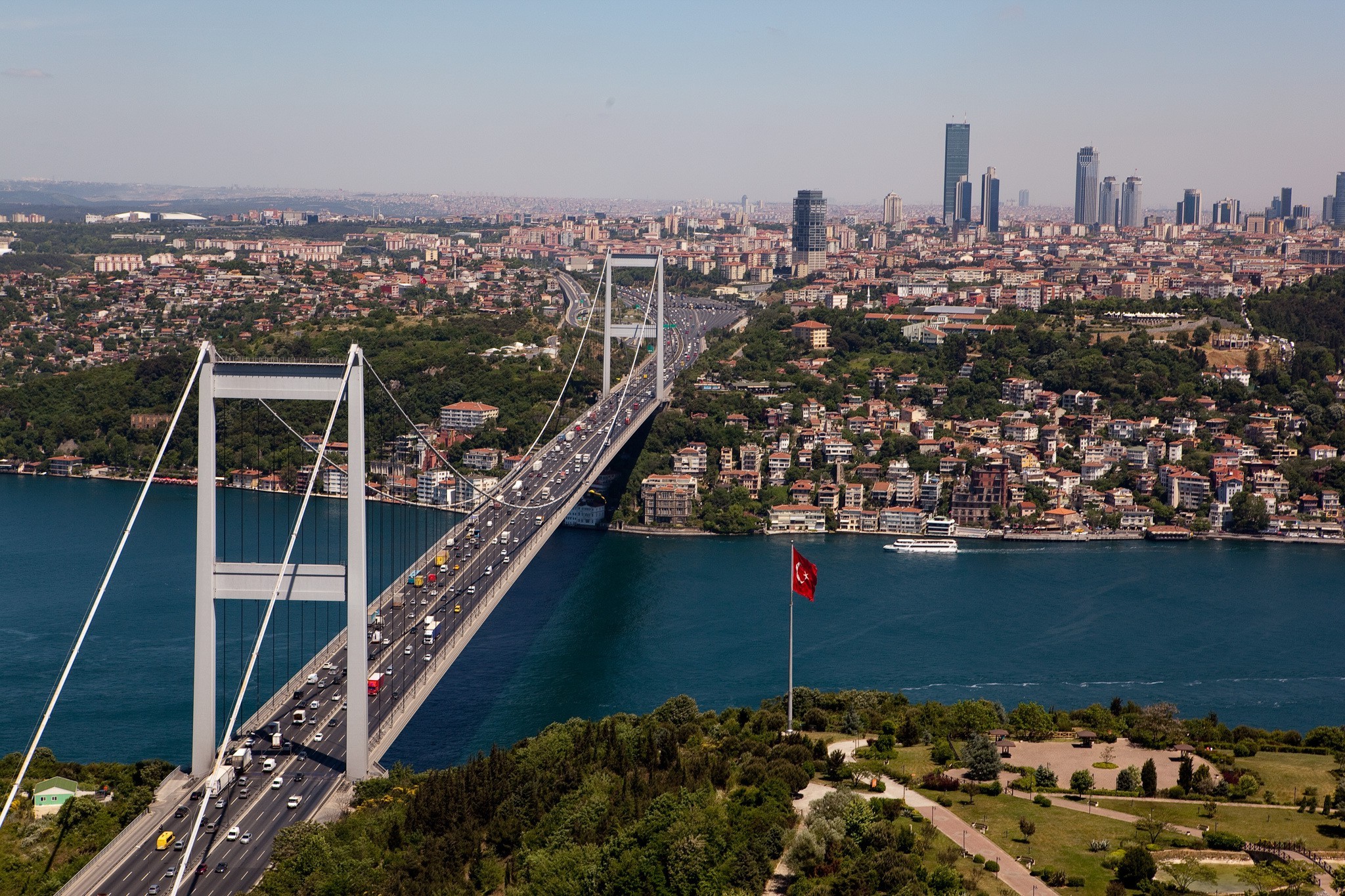 Nature, Istanbul, Turkey, City, Cityscape, Bridge, - Fatih Sultan Mehmet Köprüsü , HD Wallpaper & Backgrounds