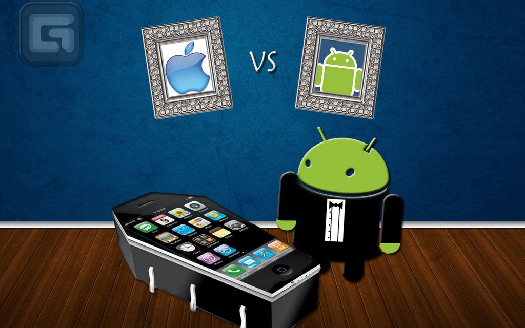 Andro#vs Applewallpapers Apple Andro#vs Best Tech - Android Vs Apple War , HD Wallpaper & Backgrounds