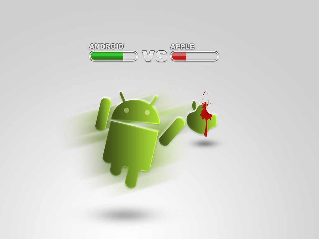 Android Vs Apple - Android Beat Apple , HD Wallpaper & Backgrounds