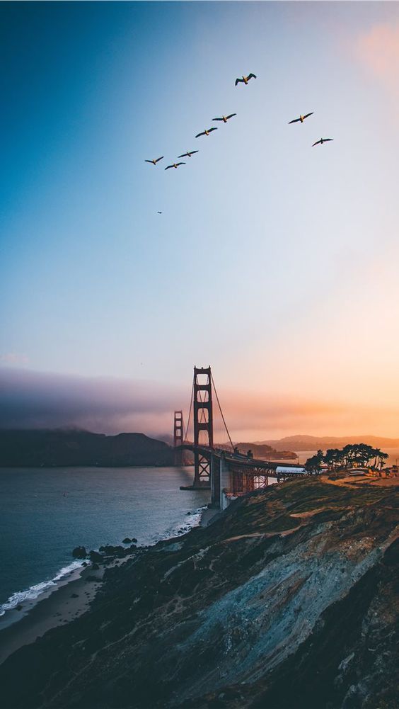#wallpaper #pemandangan #alam #pemandanganalam #segar - Golden Gate Bridge Wallpaper Iphone , HD Wallpaper & Backgrounds