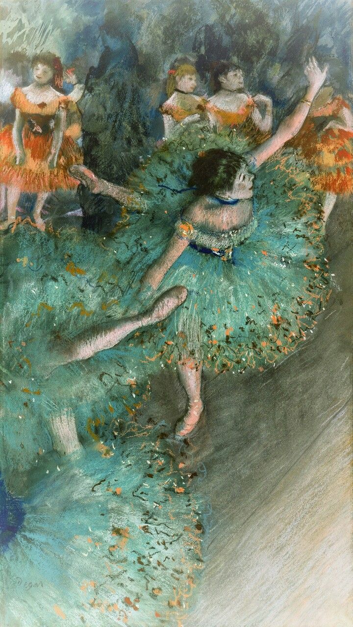 Pin By Pandales On Pdl Famous Painting Iphone Wallpaper - Edgar Degas Bailarina Basculando , HD Wallpaper & Backgrounds