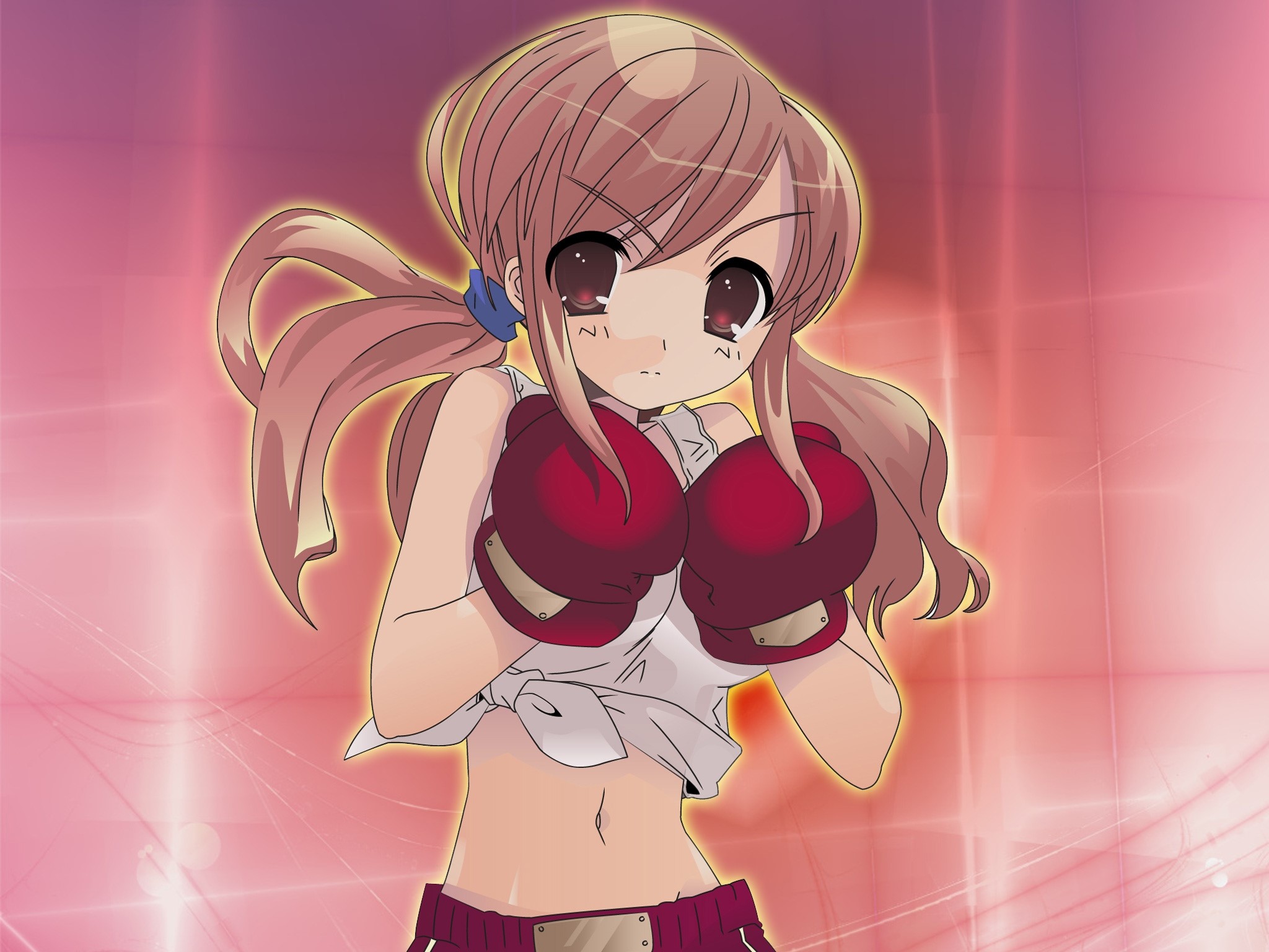 Anime Girl With Boxing Gloves , HD Wallpaper & Backgrounds