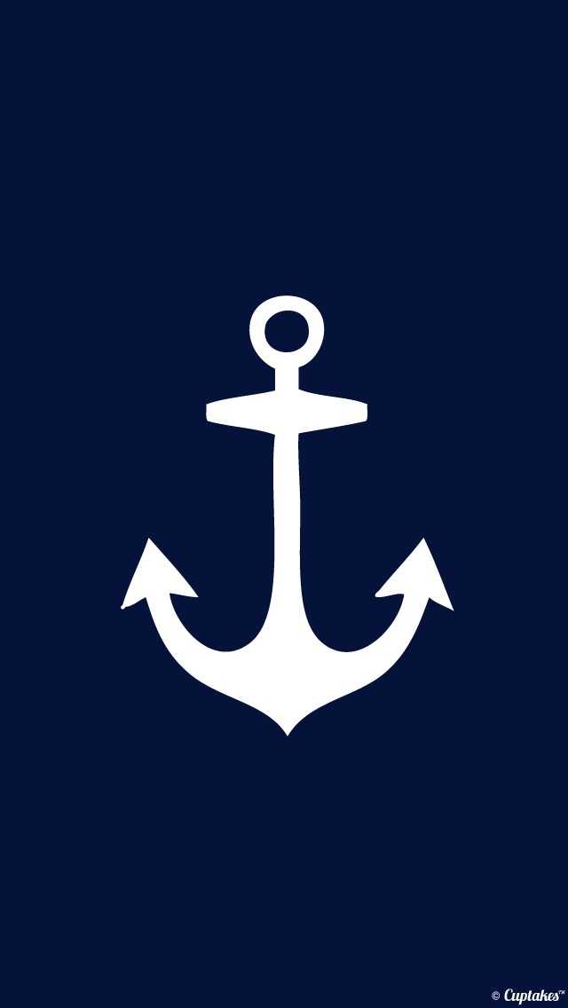 Anchor, Girly, Iphone, Nautical, Wallpaper, Cuptakes - Anchor With Navy Background , HD Wallpaper & Backgrounds