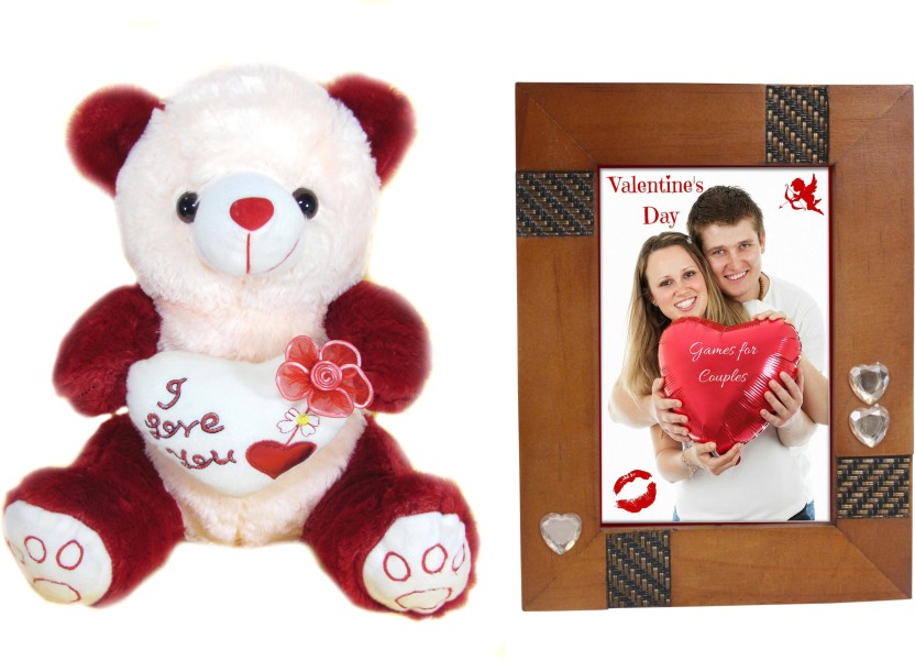 Tickles I Love You Heart Teddy With Rose Soft Plush - Teddy Bear , HD Wallpaper & Backgrounds