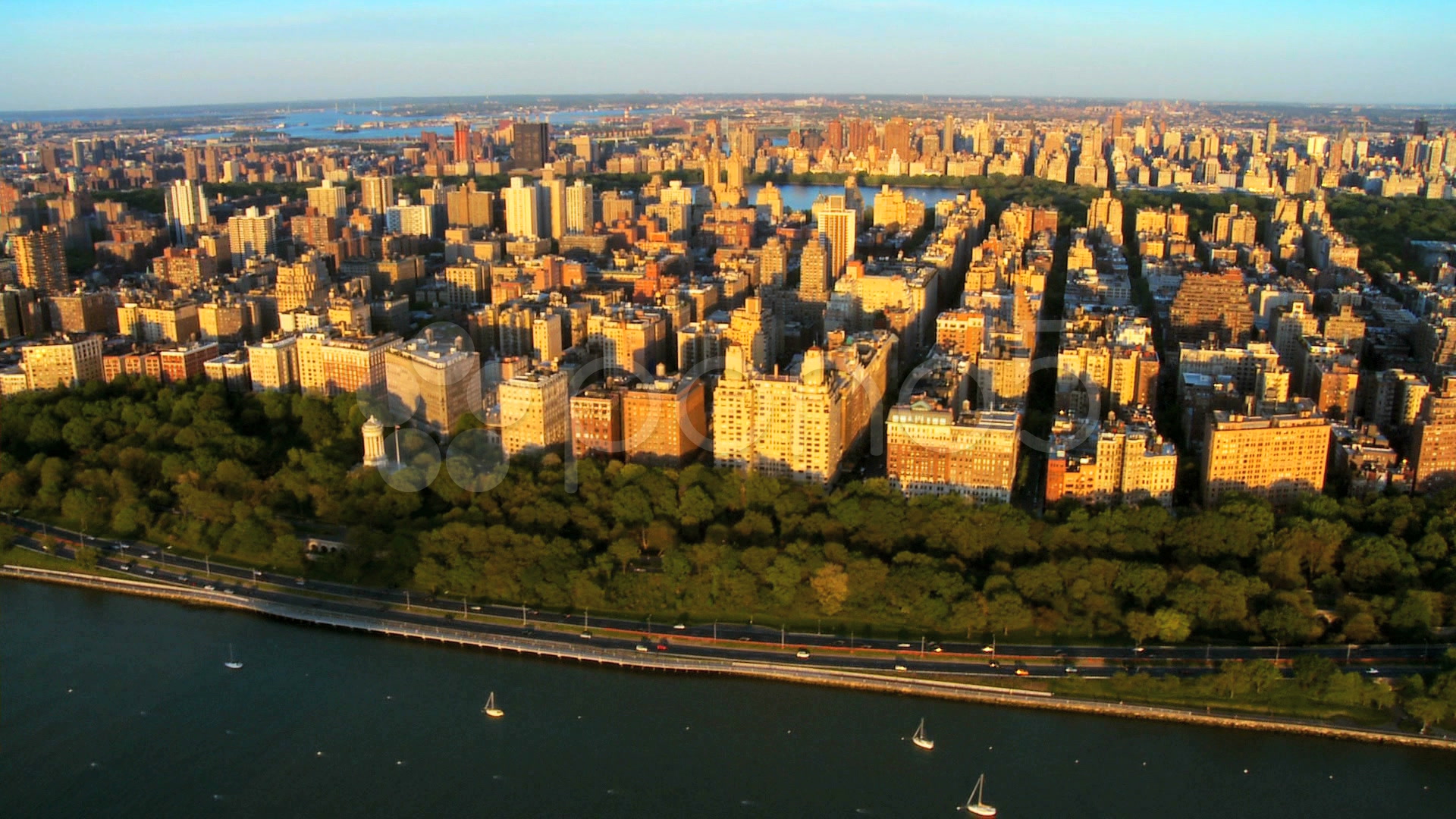 Aerial View Of Upper West Side, New York, Manhattan, - Upper West Side Aerial , HD Wallpaper & Backgrounds