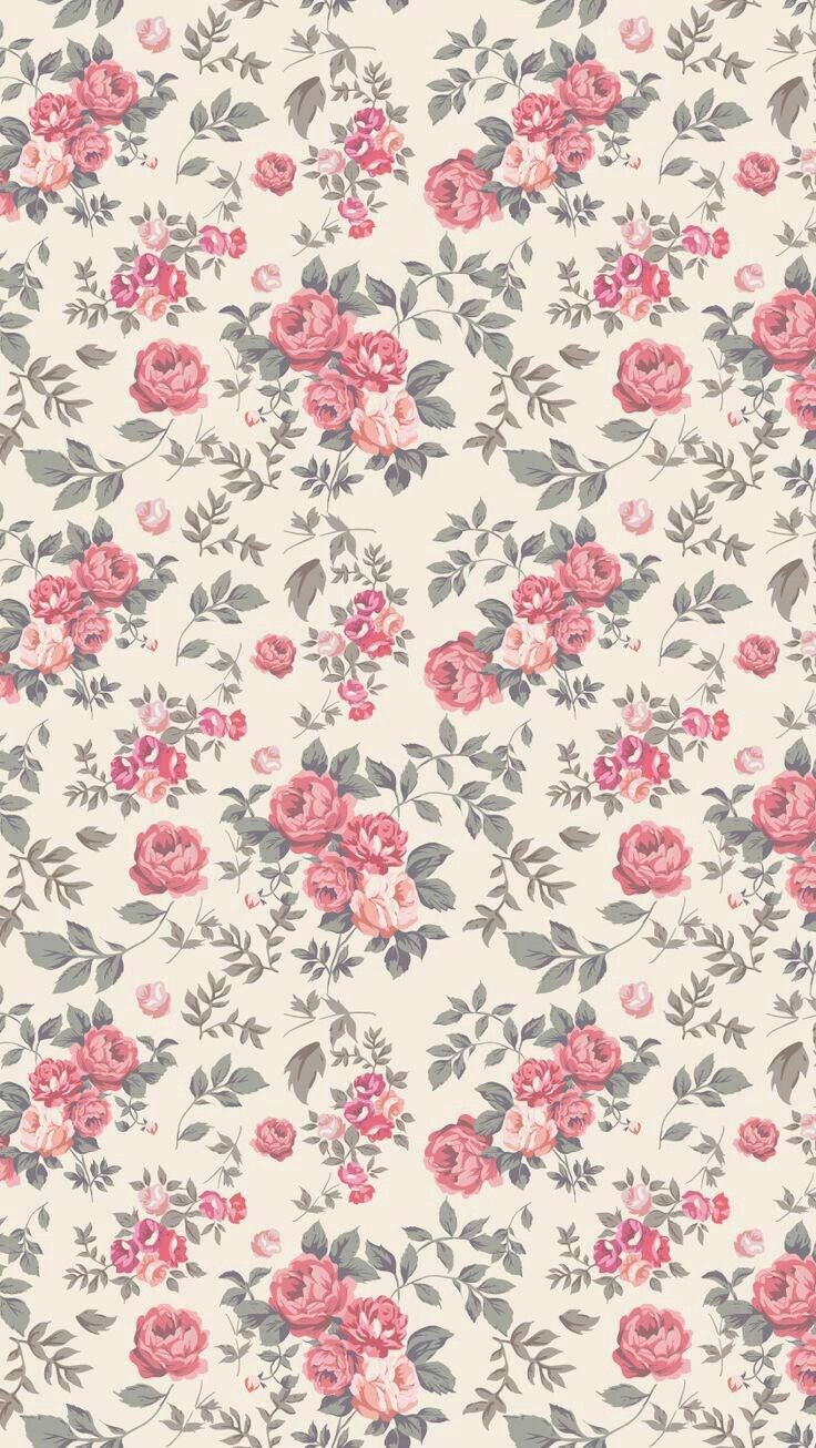 Shabby Chic Wallpaper Iphone Vải Hoa - Papel De Parede Floral Iphone , HD Wallpaper & Backgrounds