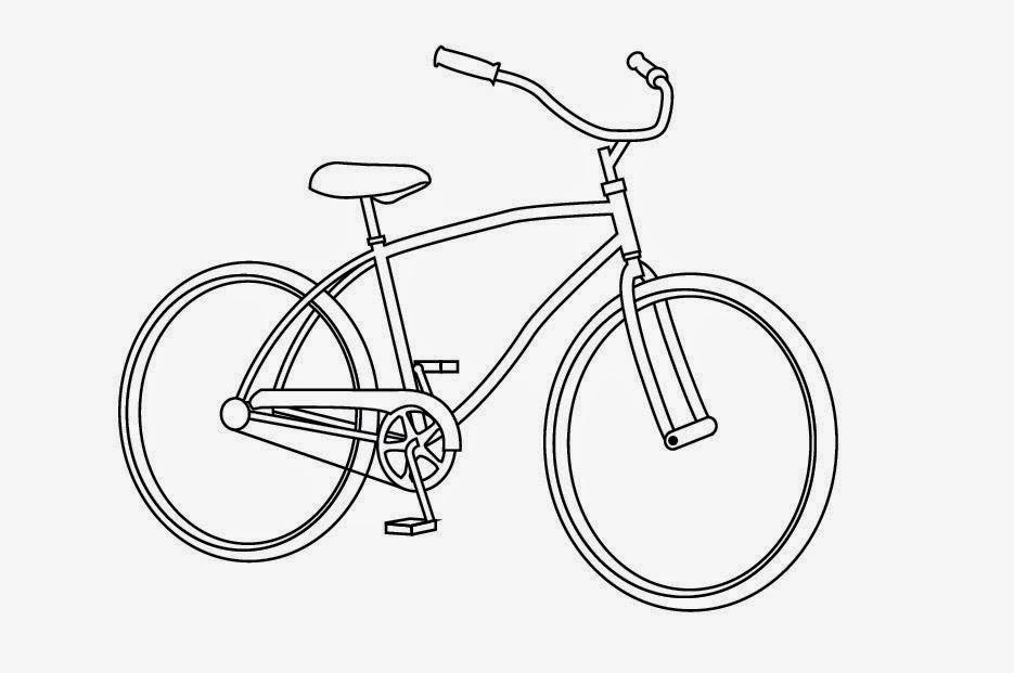 Bicycle For Kid Coloring Page Free Wallpaper - Simple Drawing Of Bicycle For Kids , HD Wallpaper & Backgrounds
