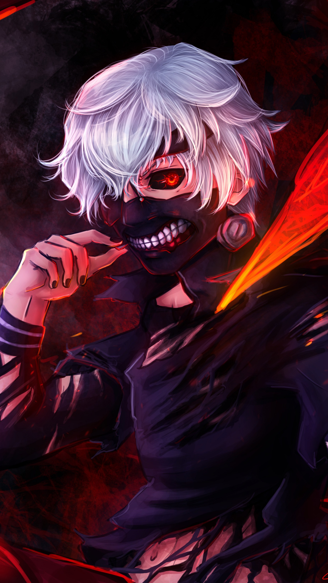 Anime, Ken Kaneki, Darkness, Creative Arts, Fictional - Ken Kaneki Wallpaper Phone , HD Wallpaper & Backgrounds