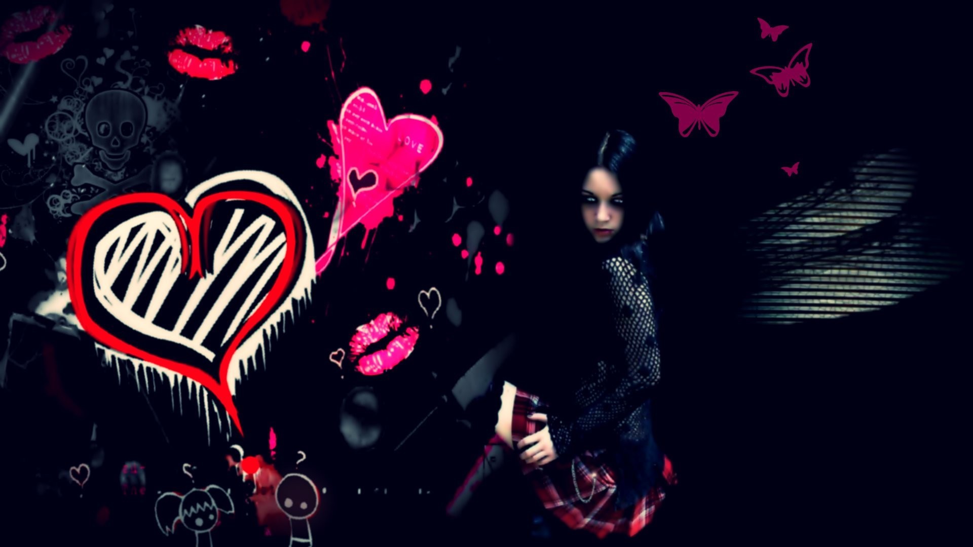 Emo Wallpapers - Cute Emo Girl Wallpaper Hd , HD Wallpaper & Backgrounds