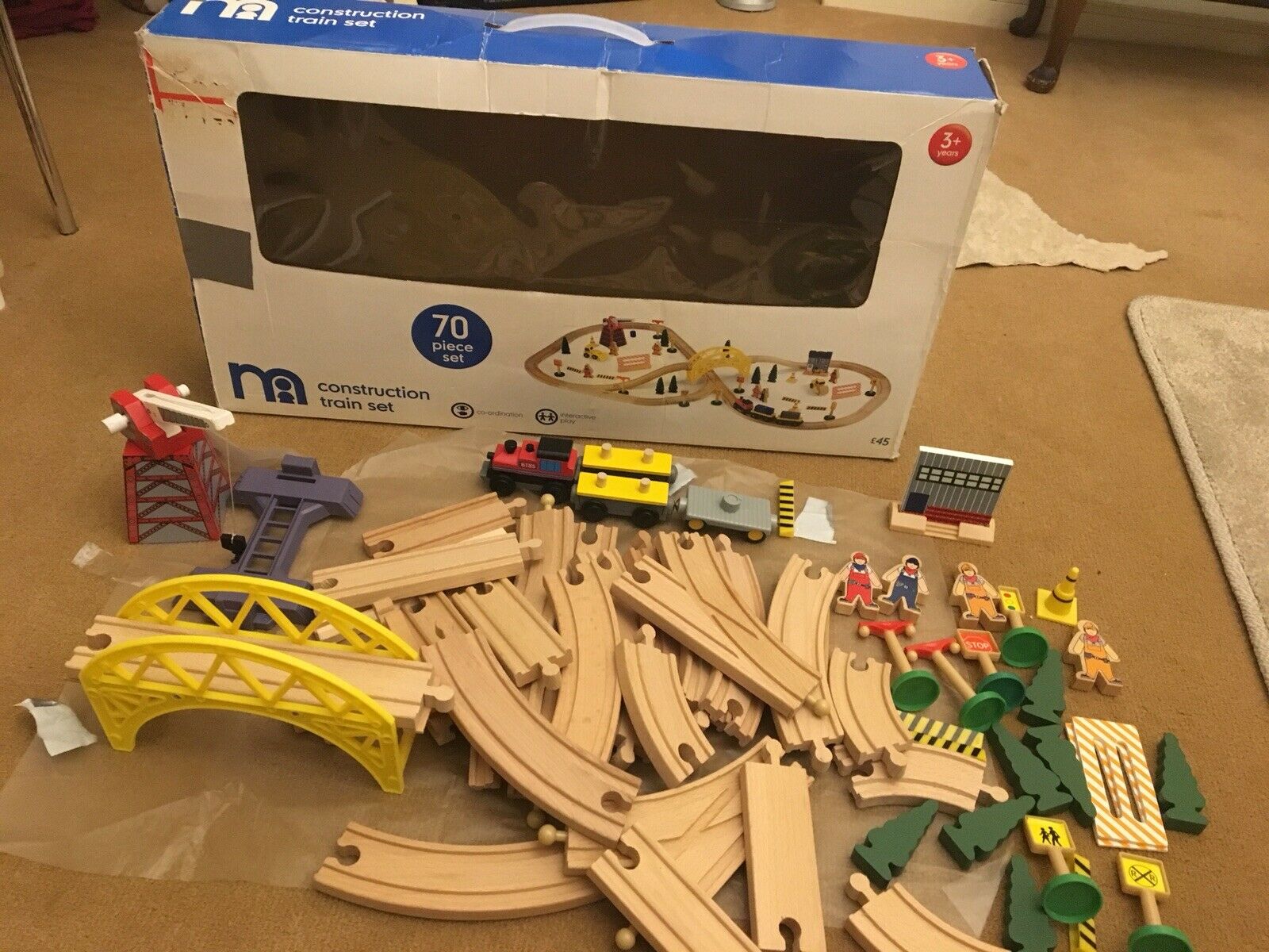 Mothercare Construction Train Set Wooden 70 Piece Complete - Lumber , HD Wallpaper & Backgrounds
