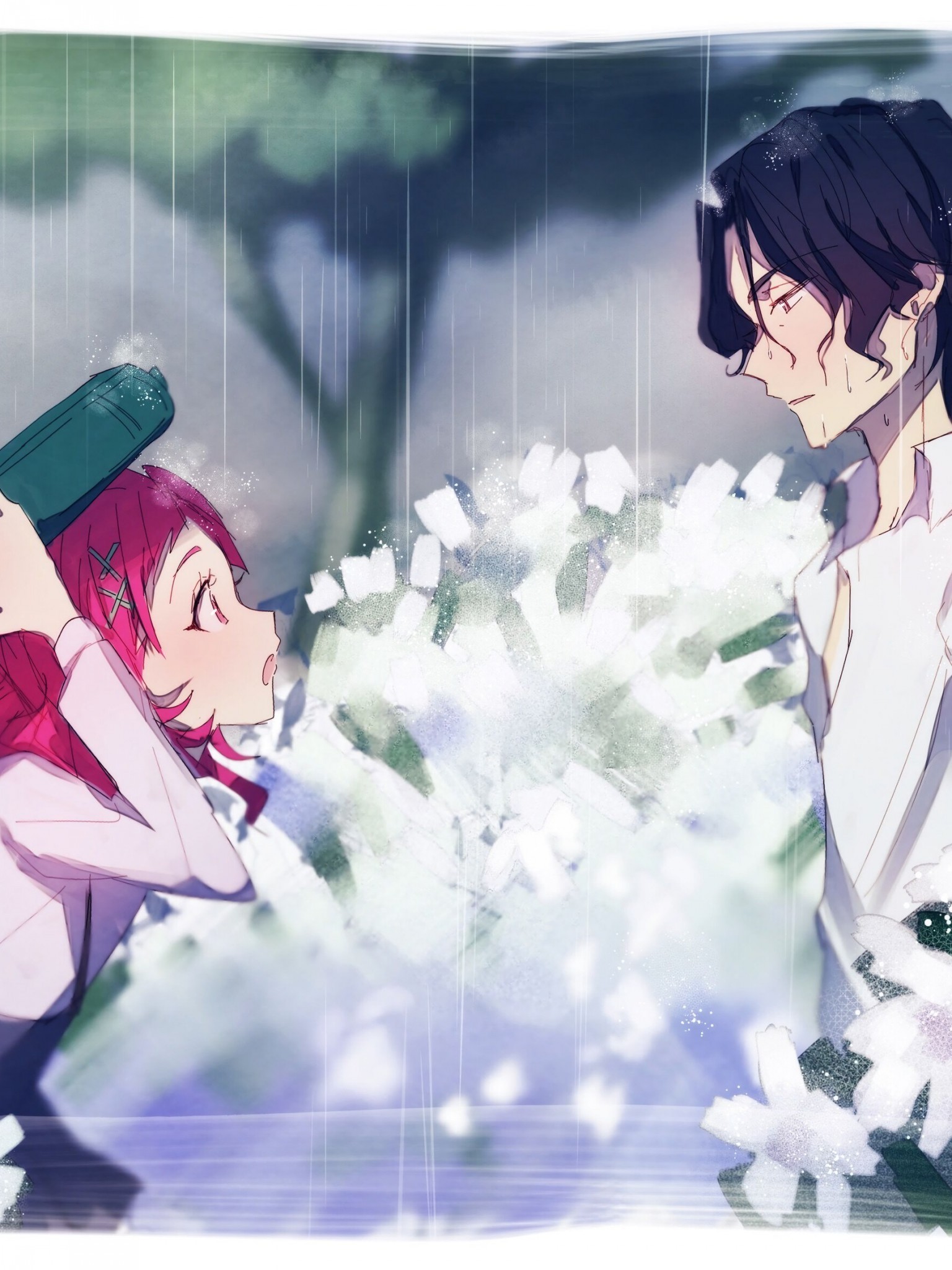 Precure, Raining, Romance, Couple, - Cartoon , HD Wallpaper & Backgrounds