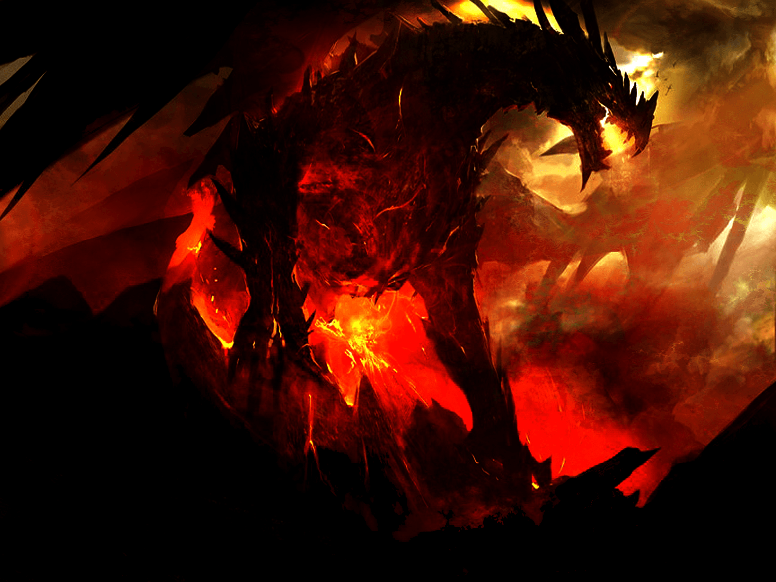 Red And Black Dragon Wallpaper - Red And Black Dragon , HD Wallpaper & Backgrounds