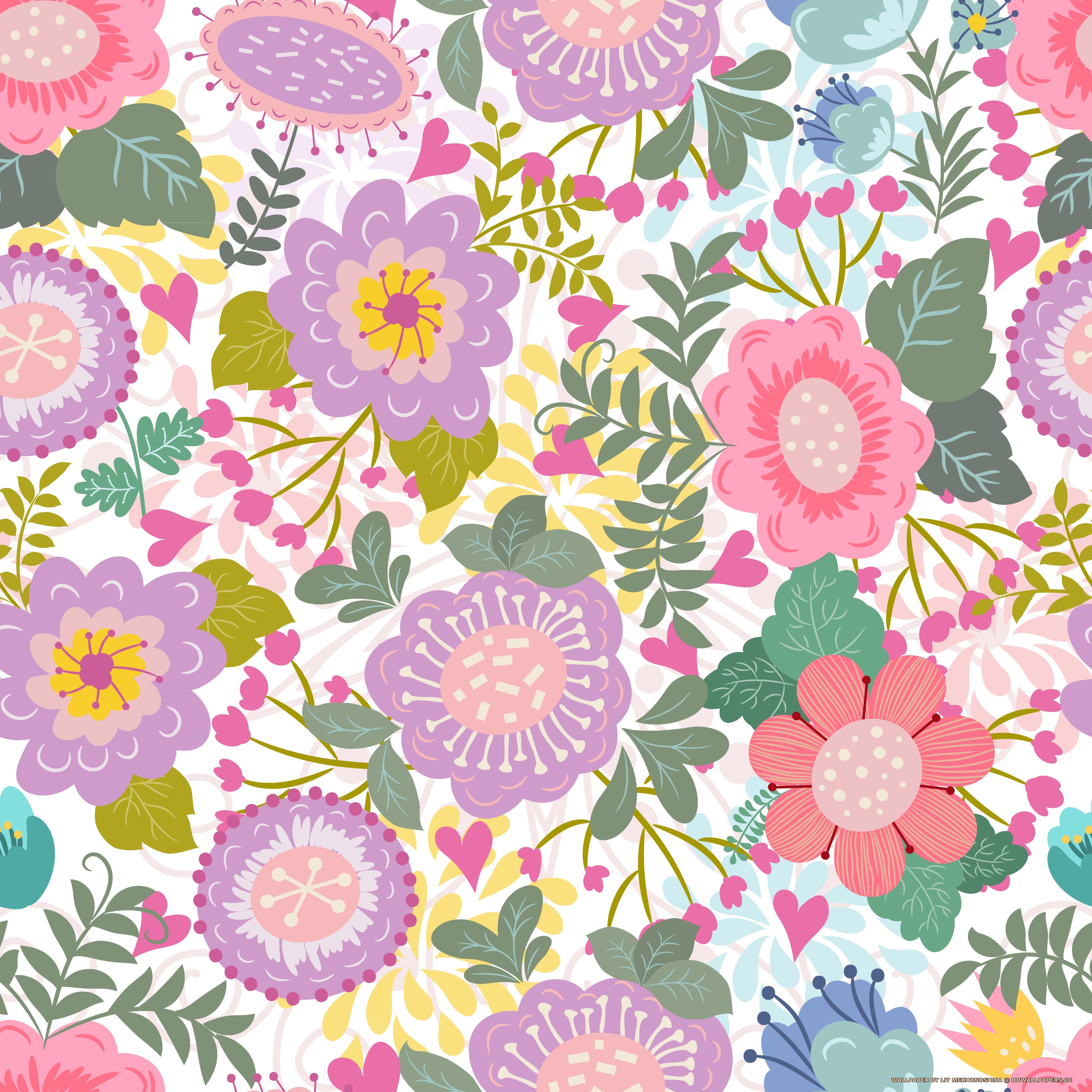 Floral Seamless Pattern 4k Uhd Wallpaper - Motif , HD Wallpaper & Backgrounds
