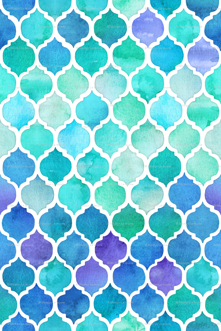 Blue And Green Moroccan Pattern Wallpaper - Moroccan Pattern , HD Wallpaper & Backgrounds