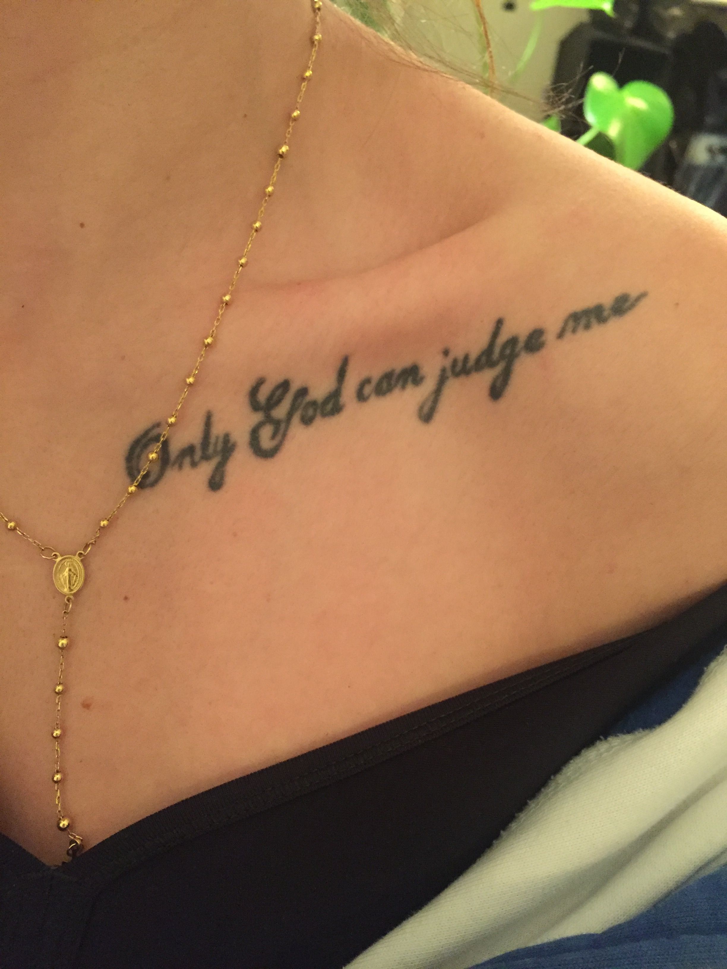 Only God Can Judge Me Tattoo On Chest - Tattoo , HD Wallpaper & Backgrounds