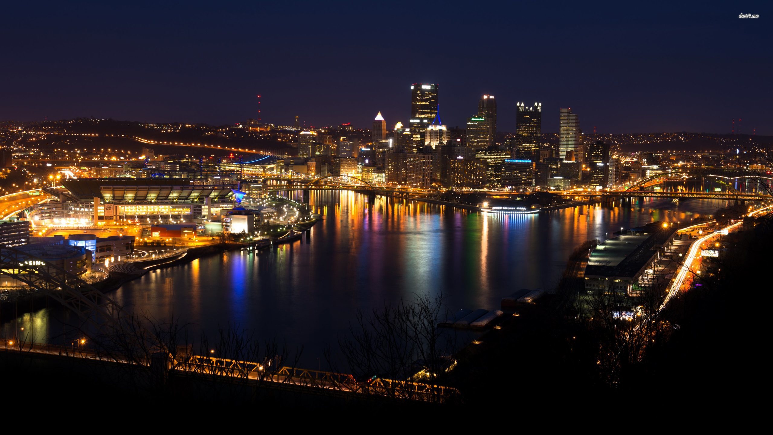 Beautiful Lit Pittsburgh Wallpaper - Pittsburgh Wallpaper Hd , HD Wallpaper & Backgrounds