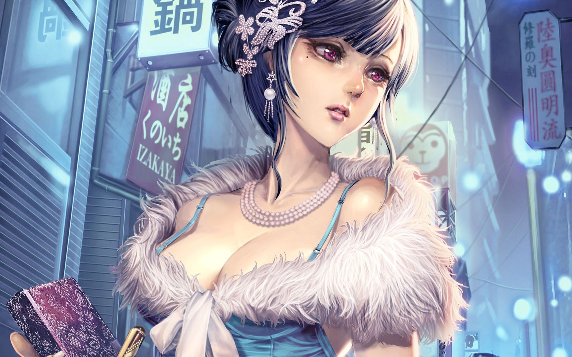 Anime Girl Street Lights Hd Wallpaper - Gang Road Joker Girl , HD Wallpaper & Backgrounds