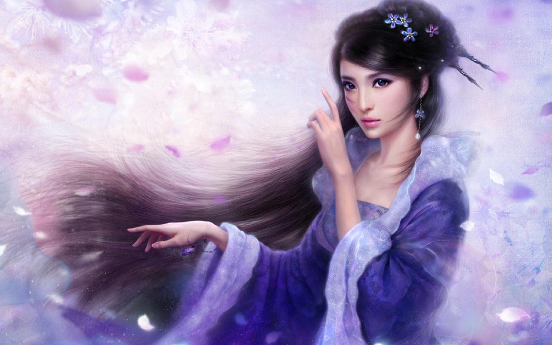 Pretty Blue Dress Fantasy Girl - Fantasy World Princess , HD Wallpaper & Backgrounds