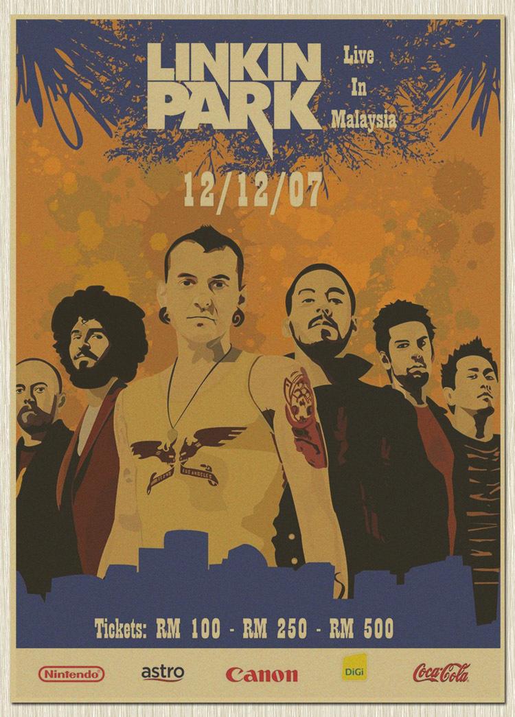 Linkin Park Live In Malaysia Wallpaper Retro Poster - Linkin Park , HD Wallpaper & Backgrounds