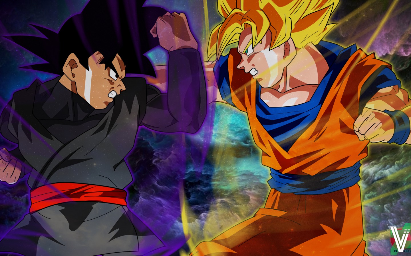 Download Dragon Ball Goku Black Goku Wallpapers For - Goku Y Goku Black , HD Wallpaper & Backgrounds