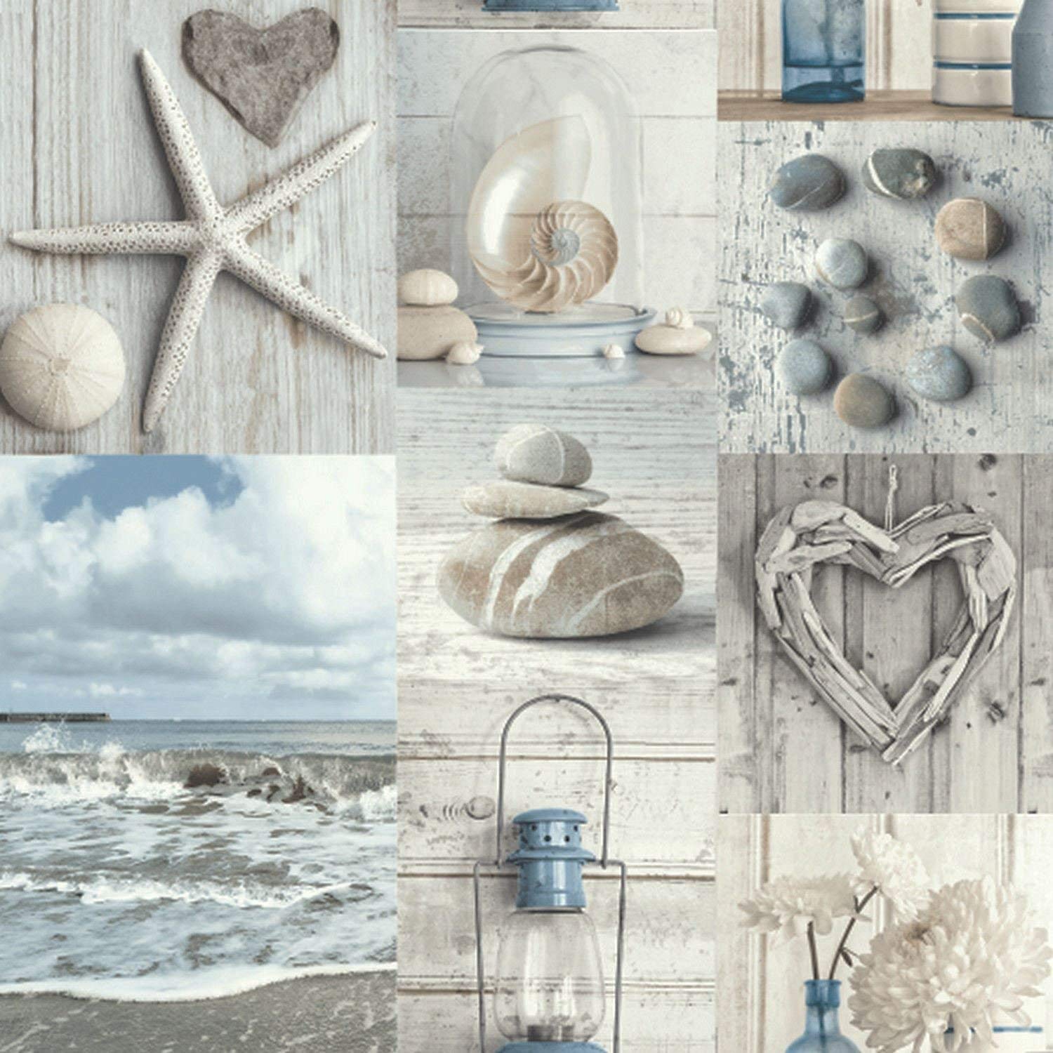 Beach Wallpaper Nautical Bathroom Pebbles Love Hearts - Bathroom Wallpaper Pebbles , HD Wallpaper & Backgrounds