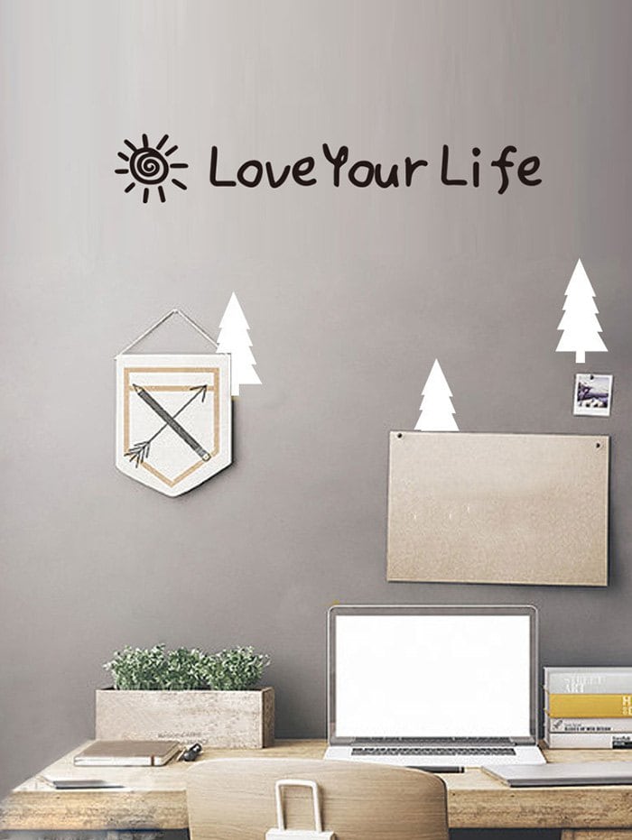 Trendy Love Your Life Print Removable Wall Art Stickers - Vinilos De Mickey Mouse , HD Wallpaper & Backgrounds