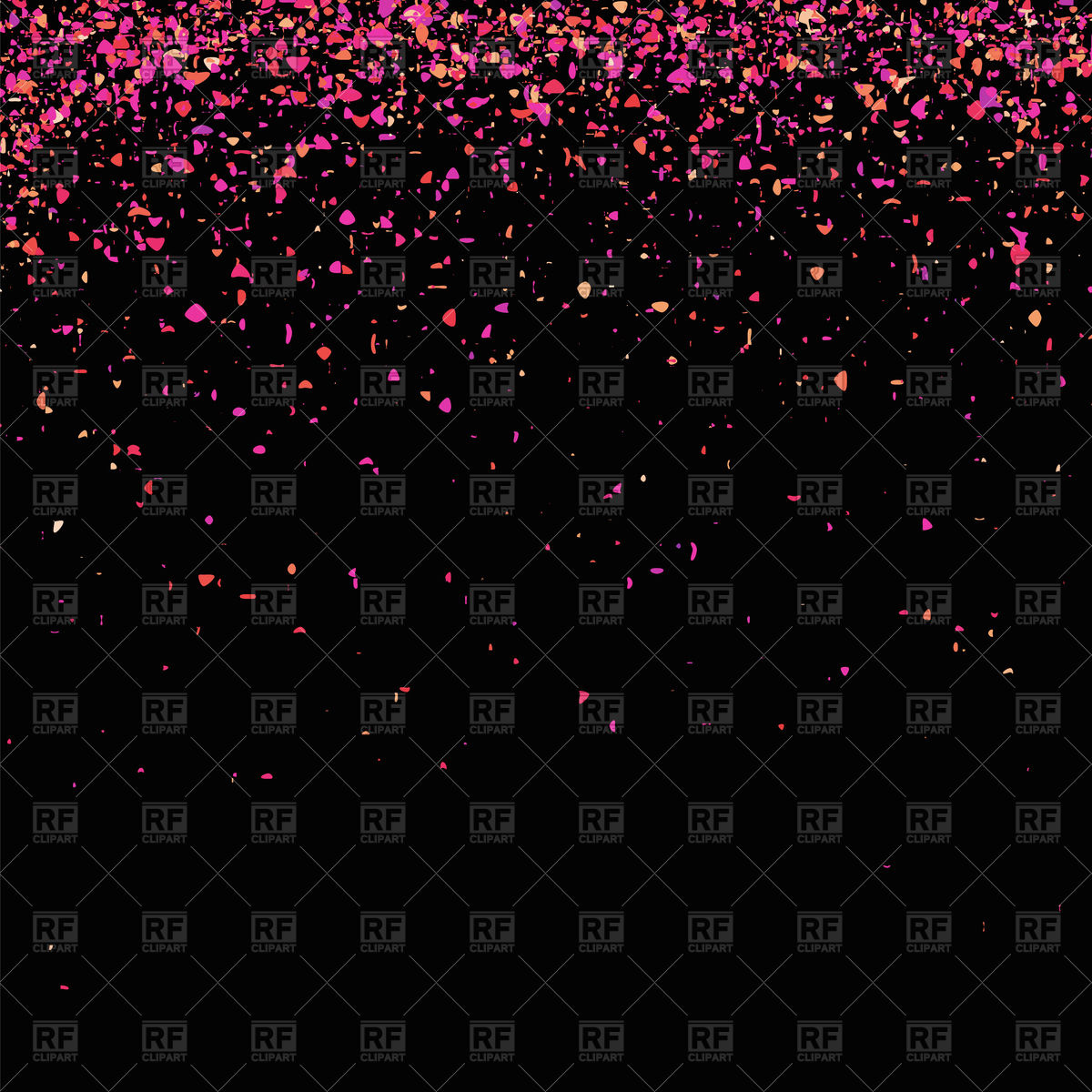 Orange And Pink Confetti On Black Background Vector - Red Confetti In Black Background , HD Wallpaper & Backgrounds
