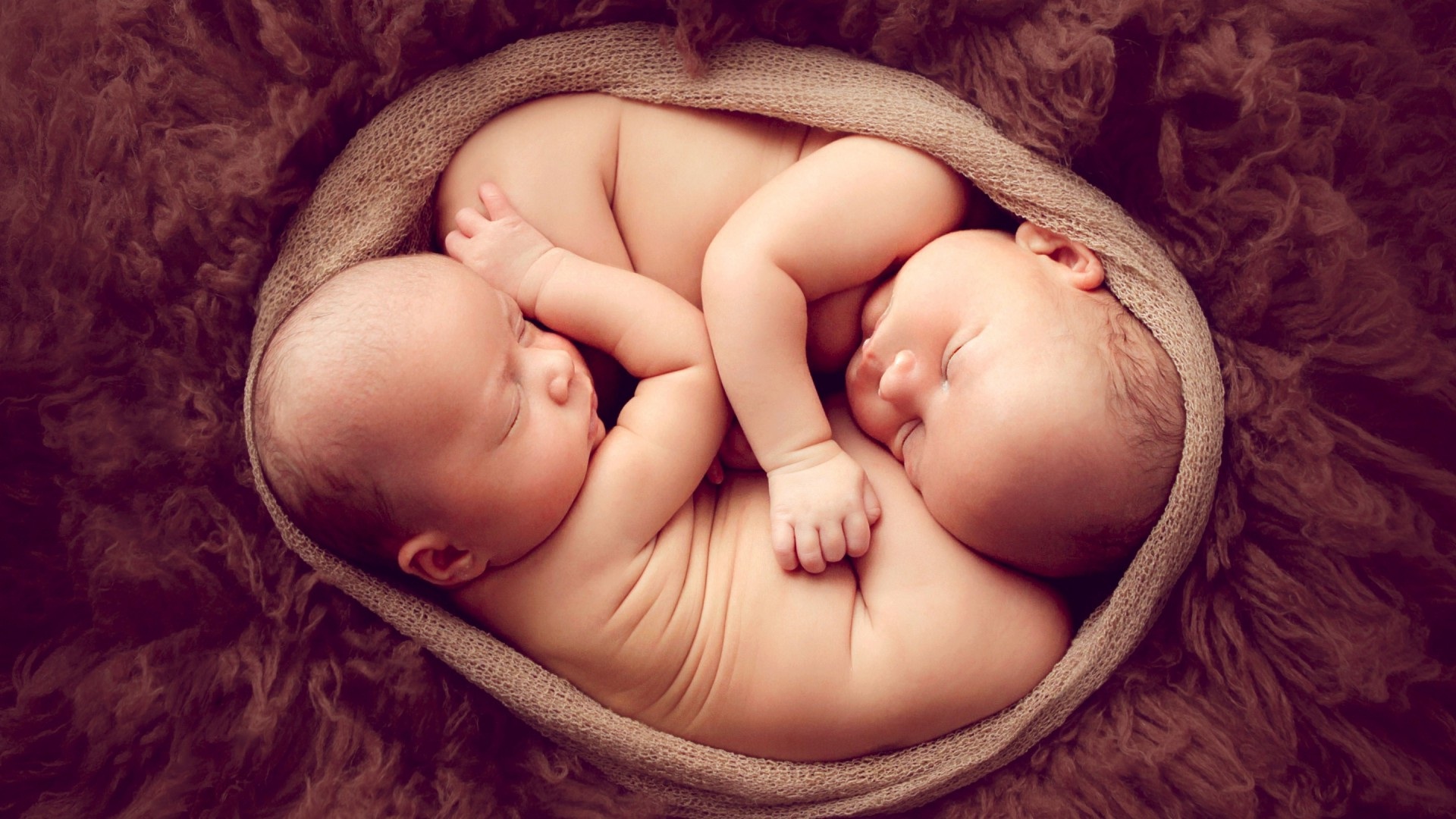 Good Night Couple Of Baby Sleeping Wallpapers - Cute Baby Pic Twins , HD Wallpaper & Backgrounds