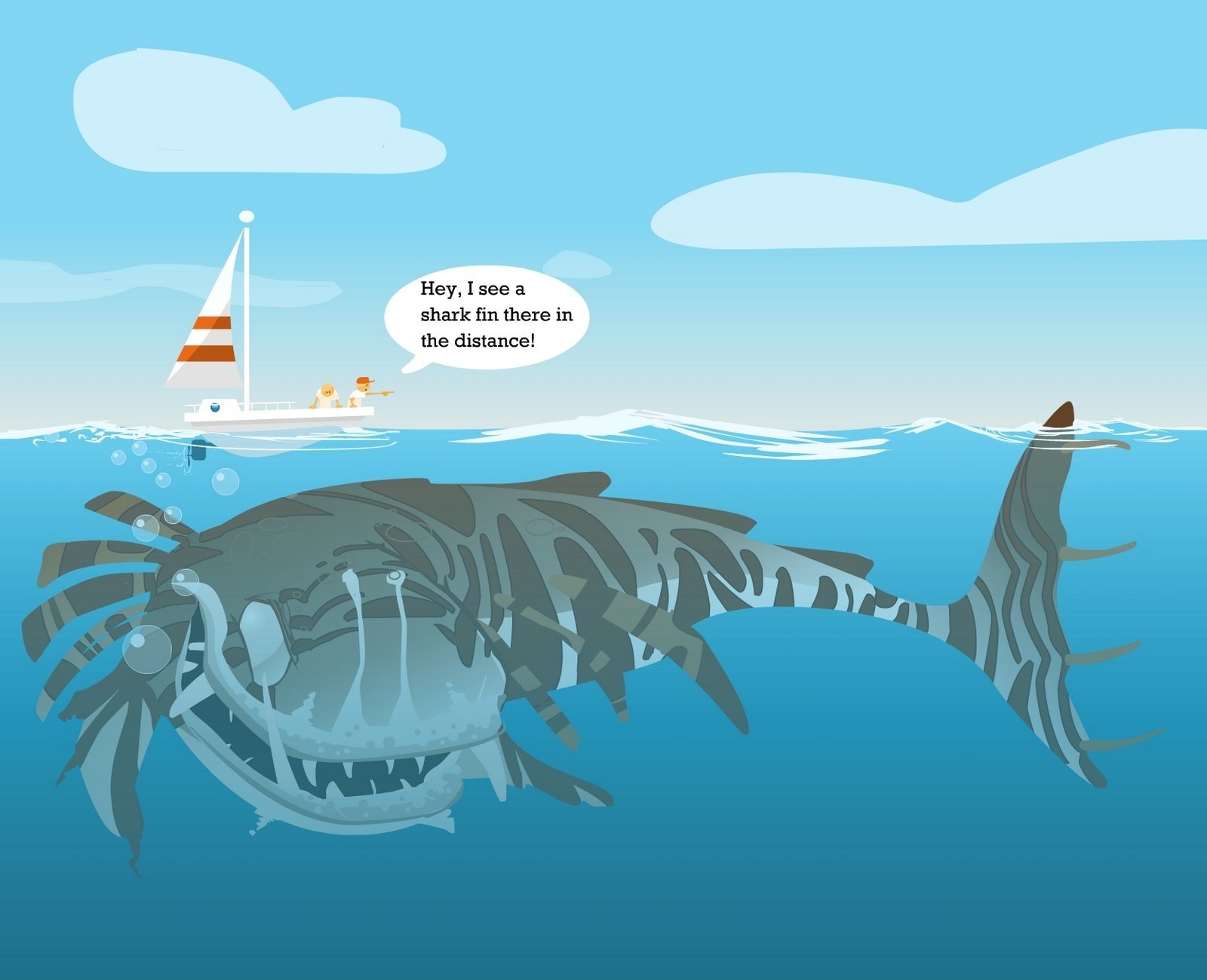 Hd Wallpaper - Cartoon Shark Fin In Water , HD Wallpaper & Backgrounds