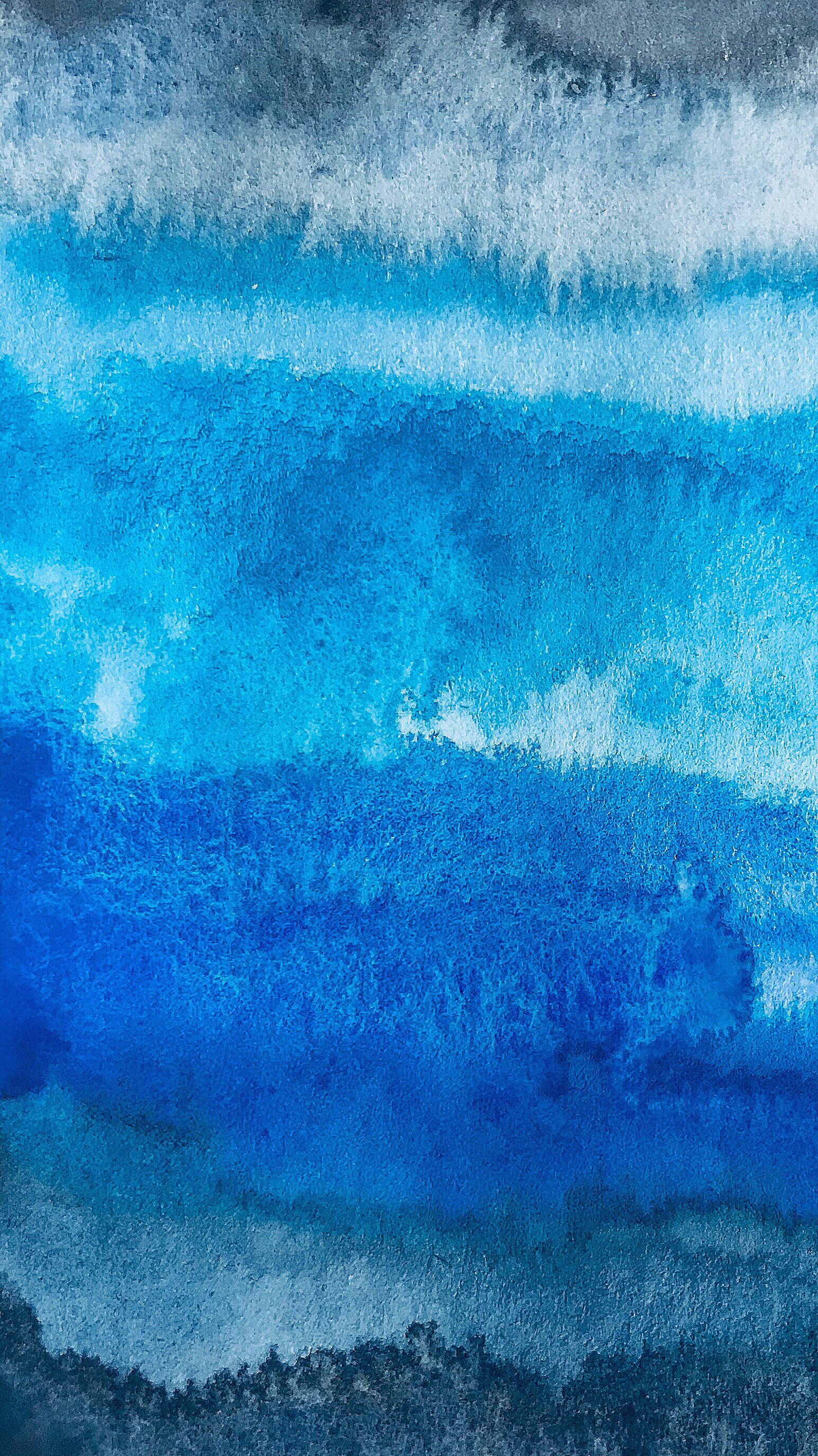Deep Blue Sea, Iphone Wallpaper, Wallpapers, Waves, - Watercolor Paint , HD Wallpaper & Backgrounds