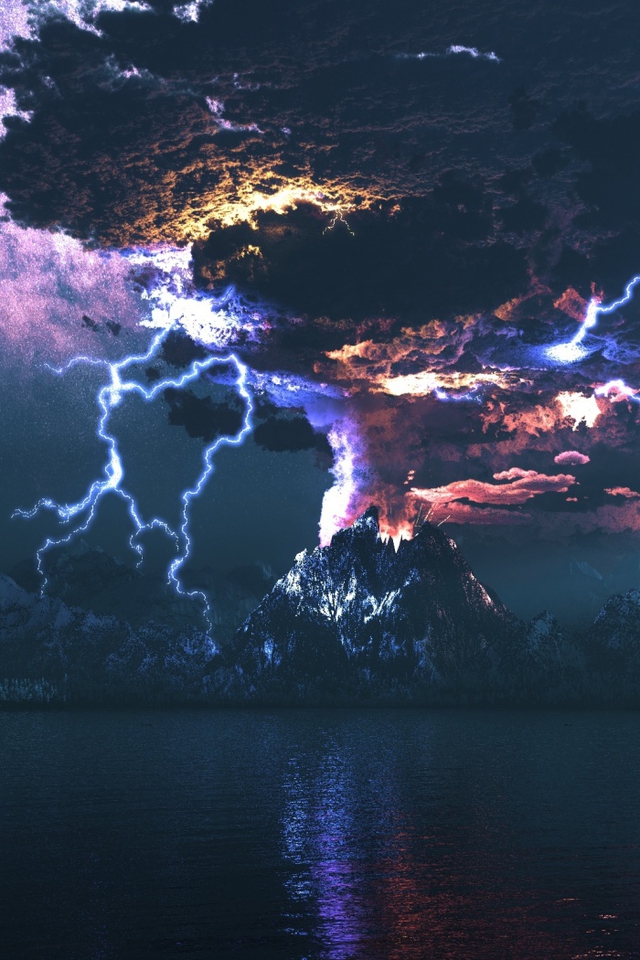 (normal - Volcano Tornado Lightning , HD Wallpaper & Backgrounds