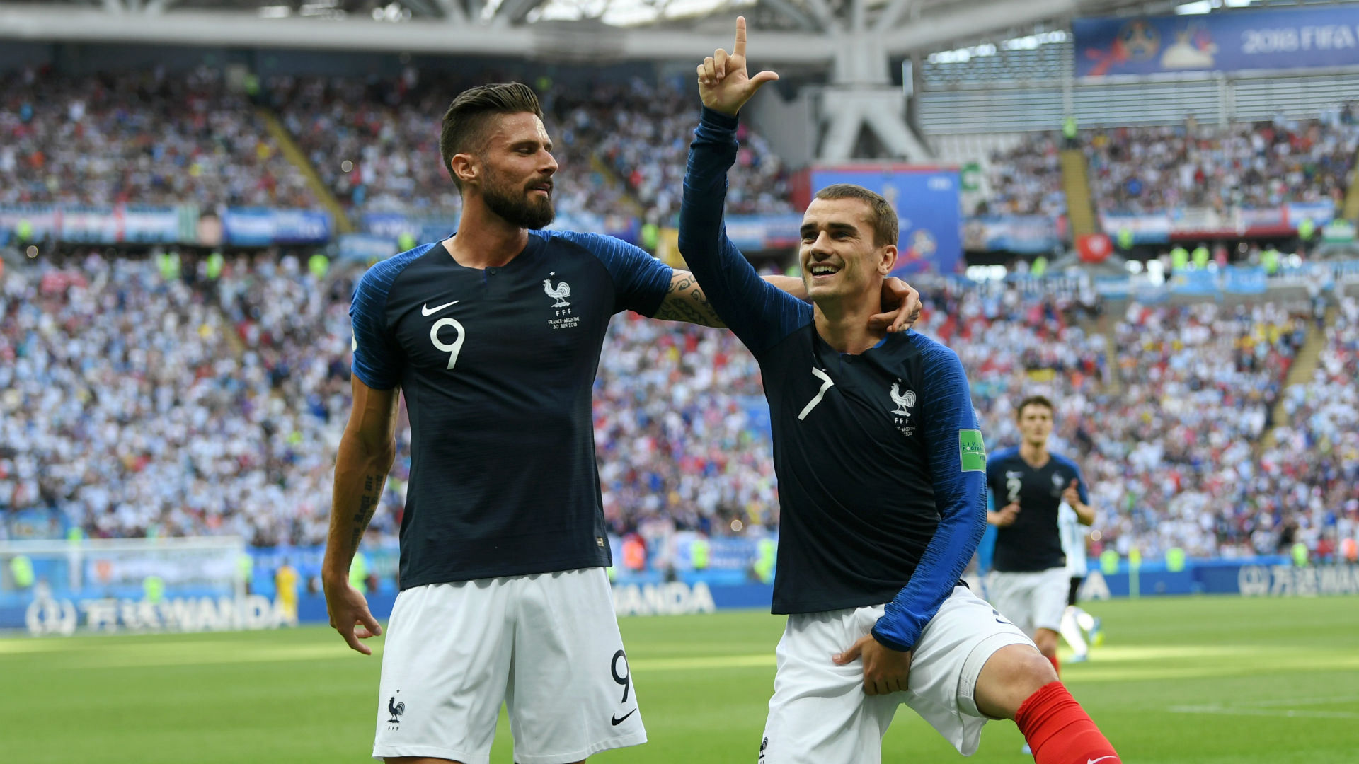 Antoine Griezmann Olivier Giroud France Argentina World - Fifa World Cup Final France 2018 , HD Wallpaper & Backgrounds