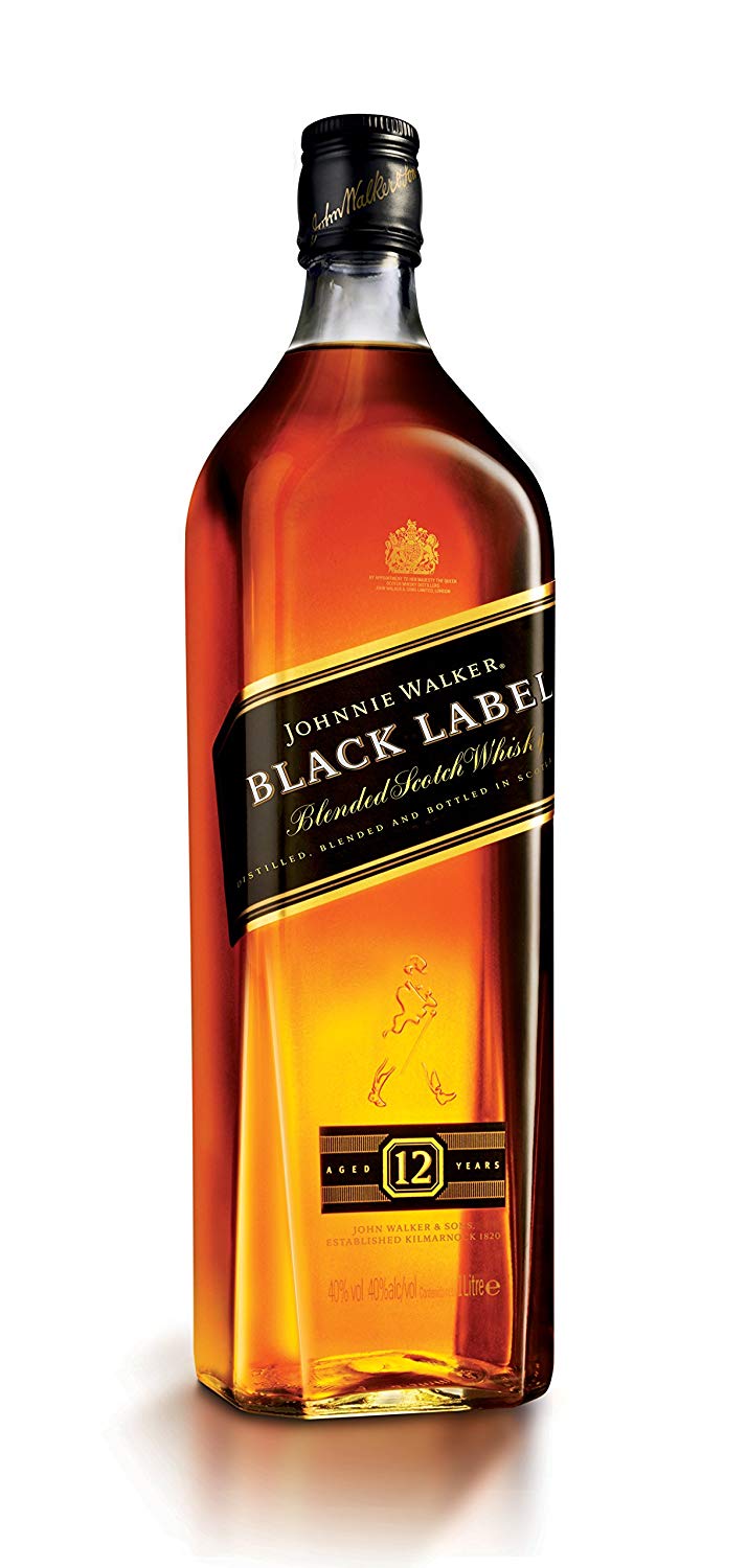 Johnnie Walker Black Label 12 Year Old Scotch Whisky - Black Label 1 Litre , HD Wallpaper & Backgrounds