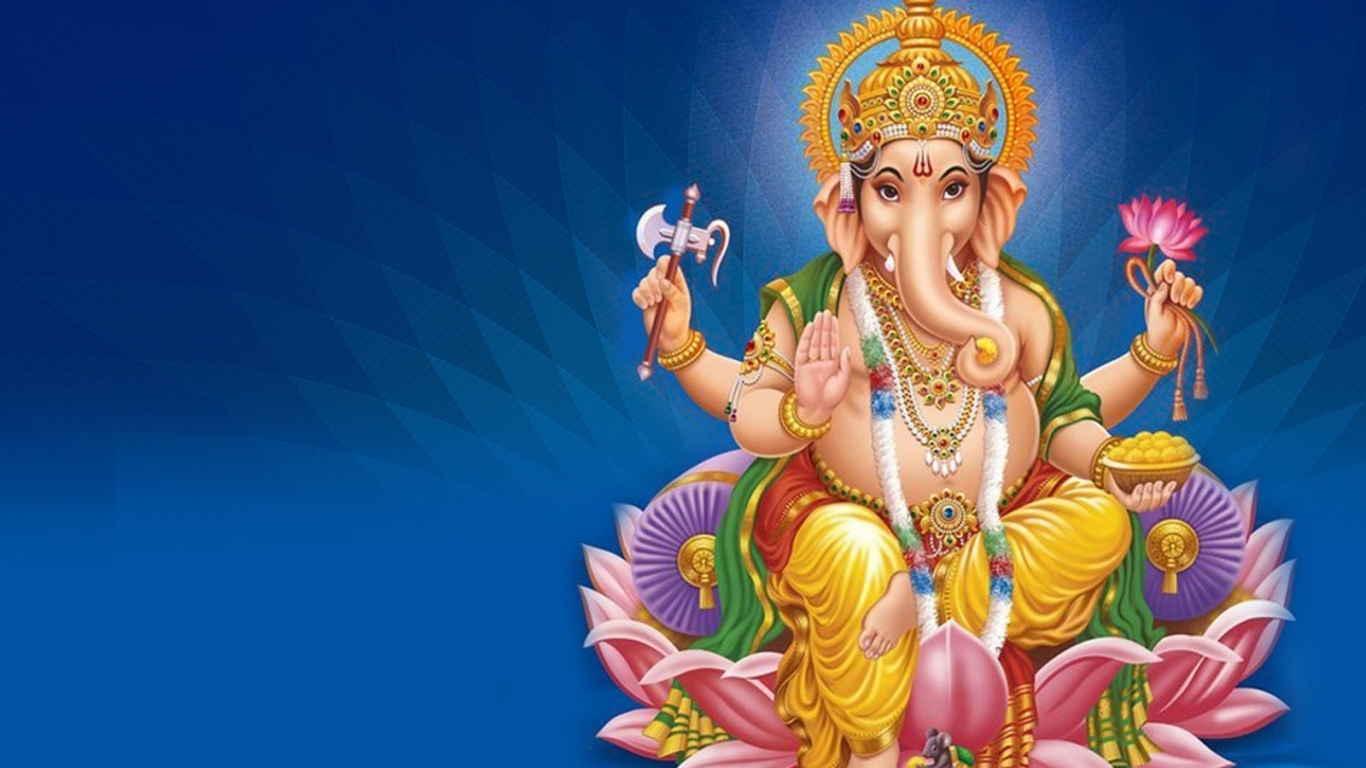 1366 X - Indian God Ganesha , HD Wallpaper & Backgrounds