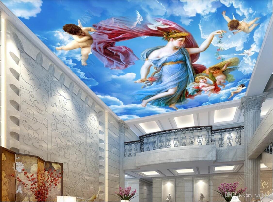 3d Ceiling Murals Wallpaper Custom Photo Non Woven - Living Room 3d Wall Painting Design , HD Wallpaper & Backgrounds