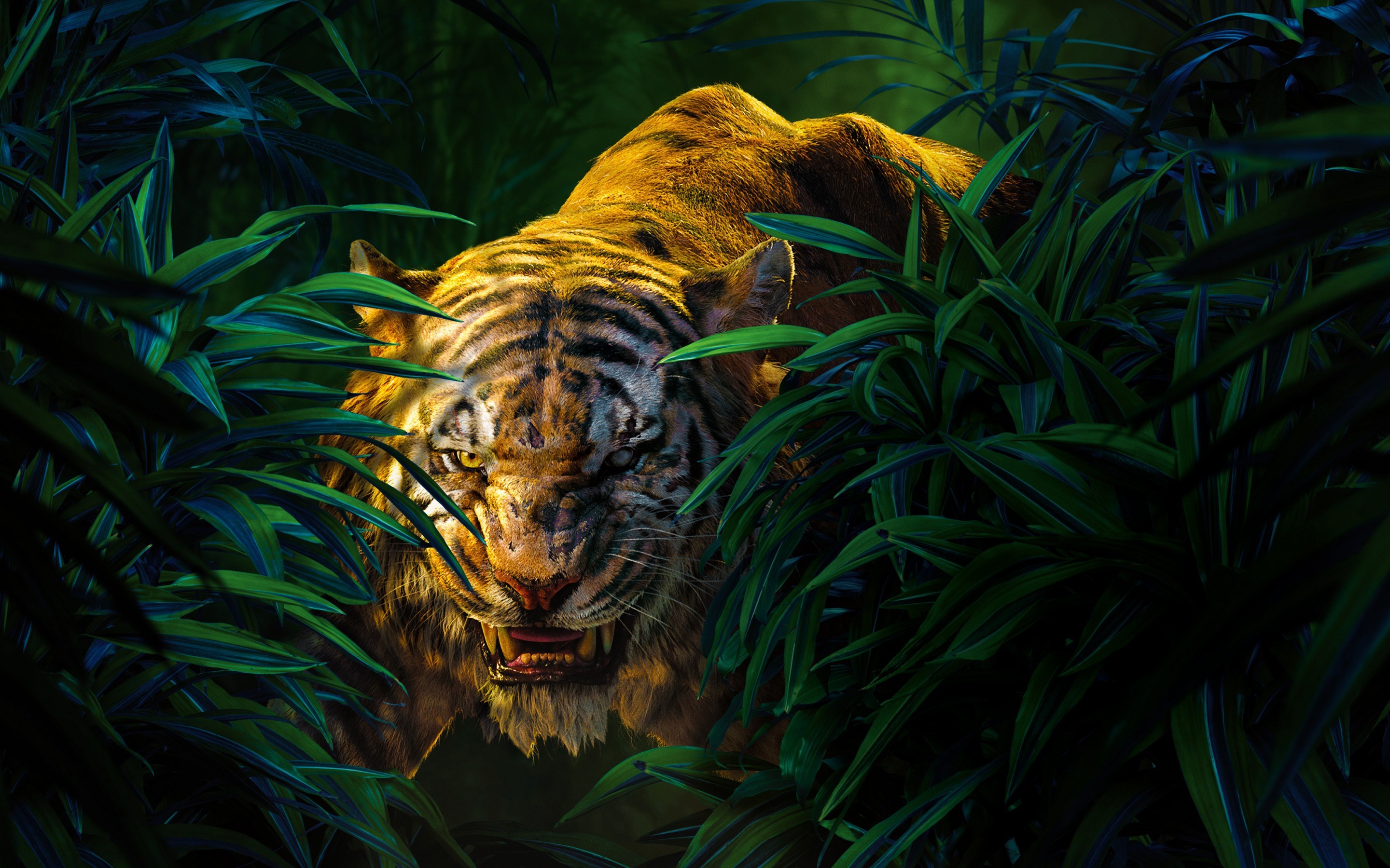Wallpaper Jungle Book Shere Khan Movies - Jungle Book 2016 , HD Wallpaper & Backgrounds