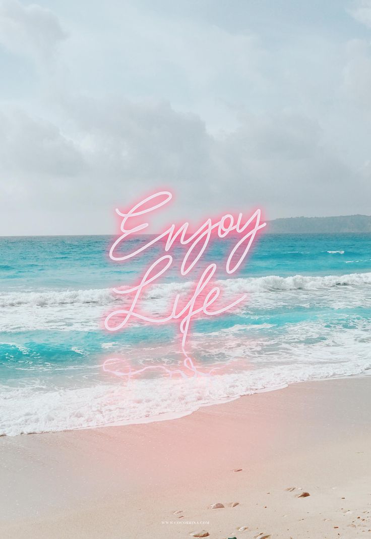 Enjoy Life Neon / By Cocorrina / Iphone Wallpaper - Travel Quote Iphone Background , HD Wallpaper & Backgrounds