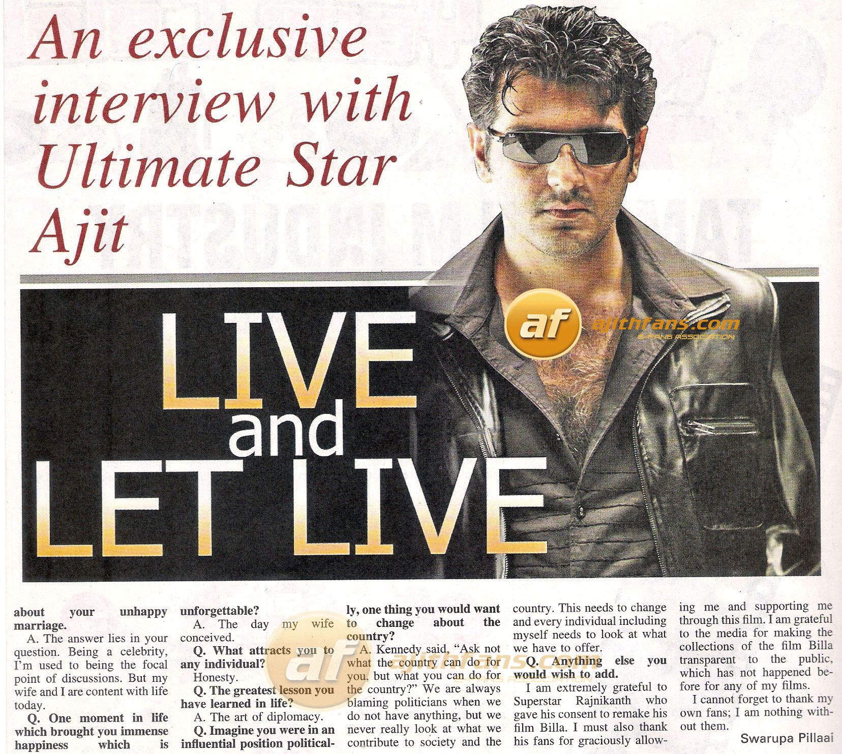 The Hindu - Live And Let Live Ajith , HD Wallpaper & Backgrounds