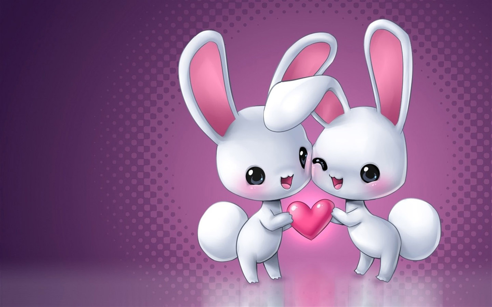 Free Cute Pink Bunny Lovers Wallpapers Hd Download - Love Stickers For Facebook Chat , HD Wallpaper & Backgrounds