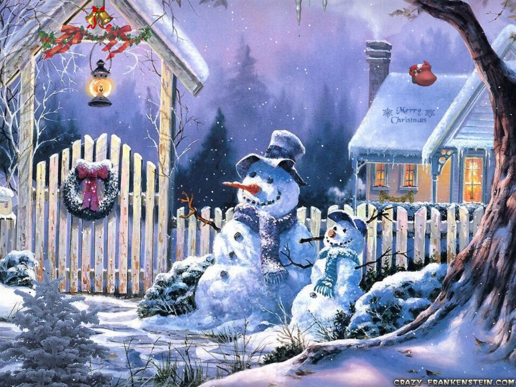 Sfondi Natalizi Wallpapers Natale Pupazzi Di Neve - Old Fashioned Vintage Christmas , HD Wallpaper & Backgrounds