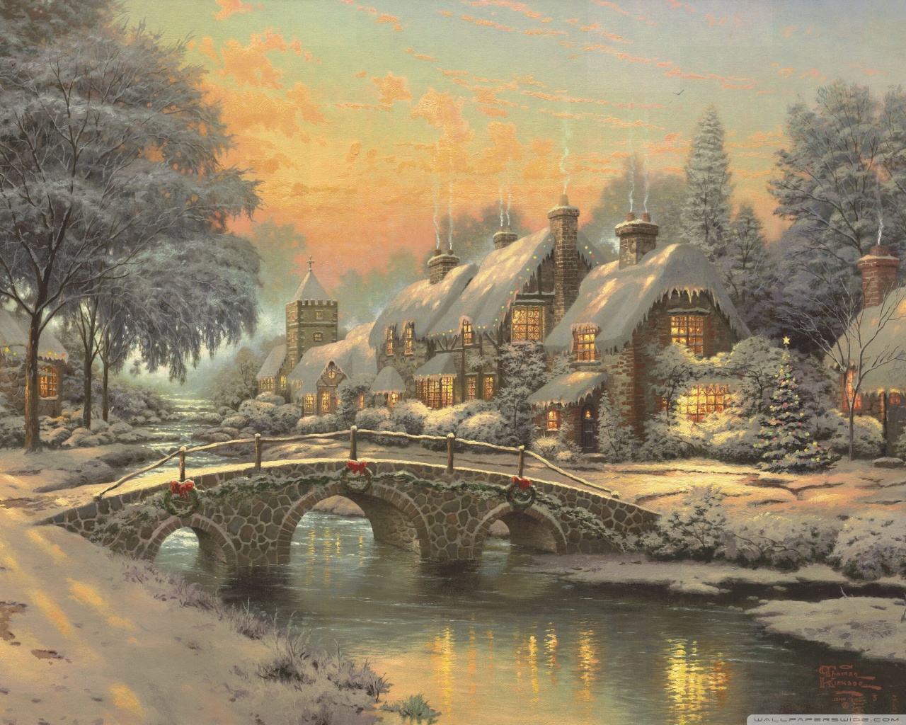 Standard 5 - - Kinkade Christmas , HD Wallpaper & Backgrounds