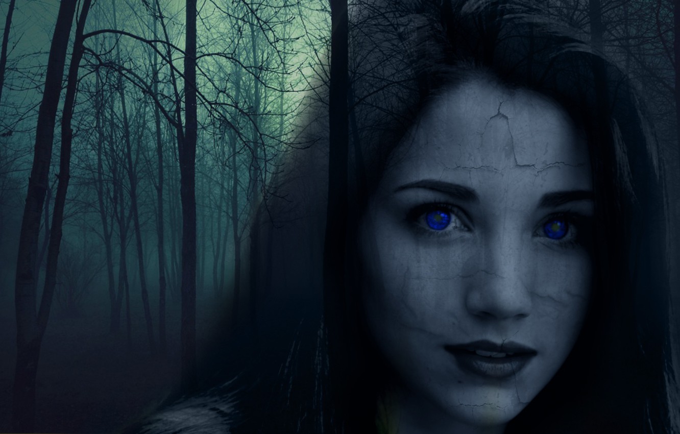 Photo Wallpaper Forest, Girl, The Darkness, Cast, Ghost, - Картинки Мрачные На Рабочий Стол , HD Wallpaper & Backgrounds