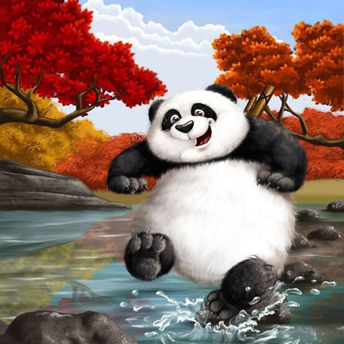 2019 Direct Selling Kits Home Decor 3d Square Diy Diamond - Kung Fu Panda Happy , HD Wallpaper & Backgrounds