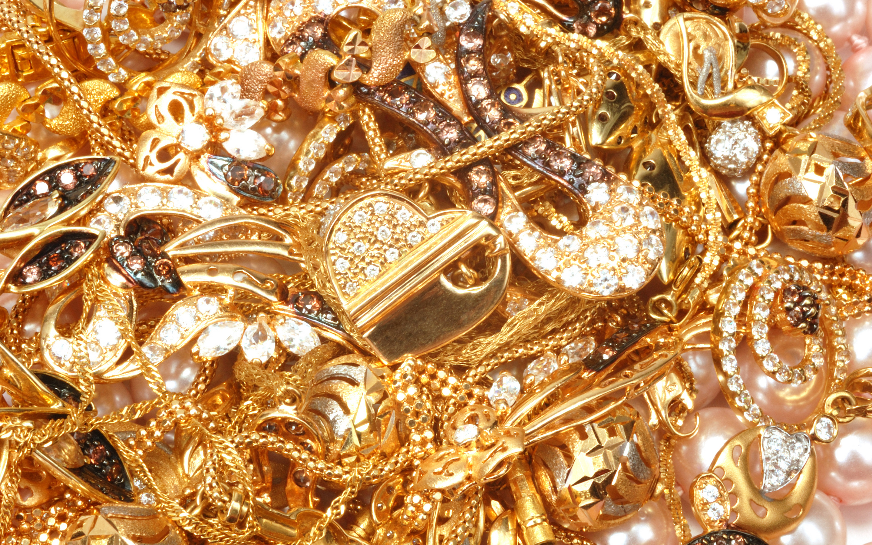 57 Hd Jewelry Wallpapers & Background Images - Pile Of Gold And Jewels , HD Wallpaper & Backgrounds