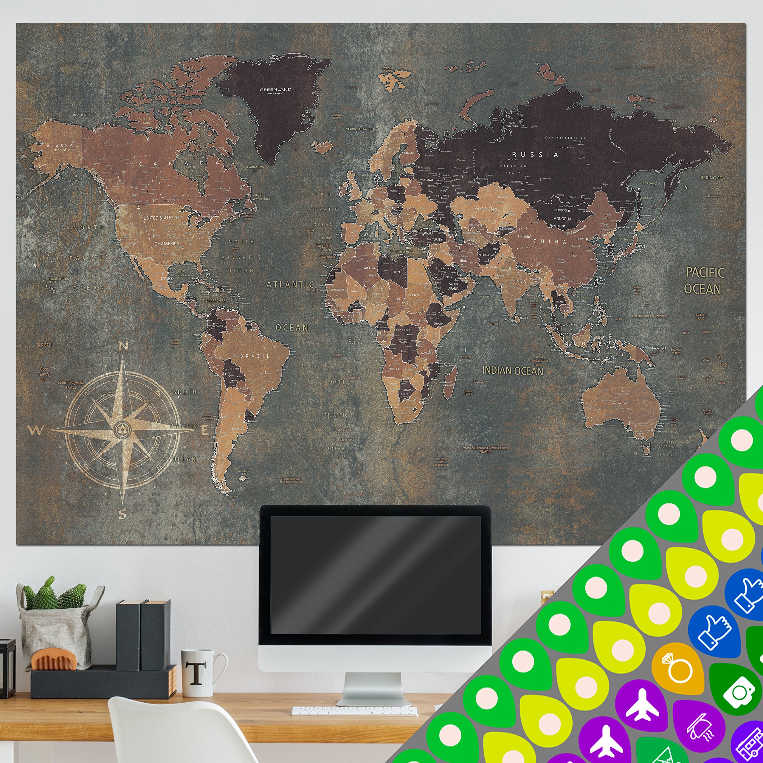 Mappa Del Mondo Design Xxl - Carta Da Parati Mappamondo , HD Wallpaper & Backgrounds