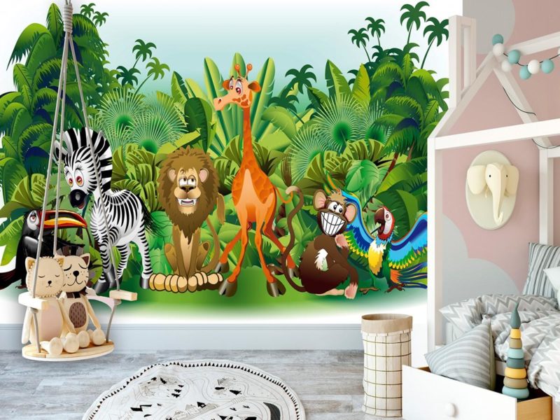 Murando Deluxe Dětská Tapeta Džungle Cm - Fototapety Zwierzęta 3d Dla Dzieci , HD Wallpaper & Backgrounds