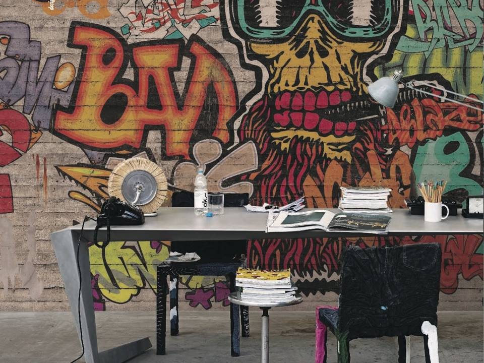 Meraviglioso Carta Da Parati Murales Graffiti Tag Music - Murales Da Cameretta , HD Wallpaper & Backgrounds