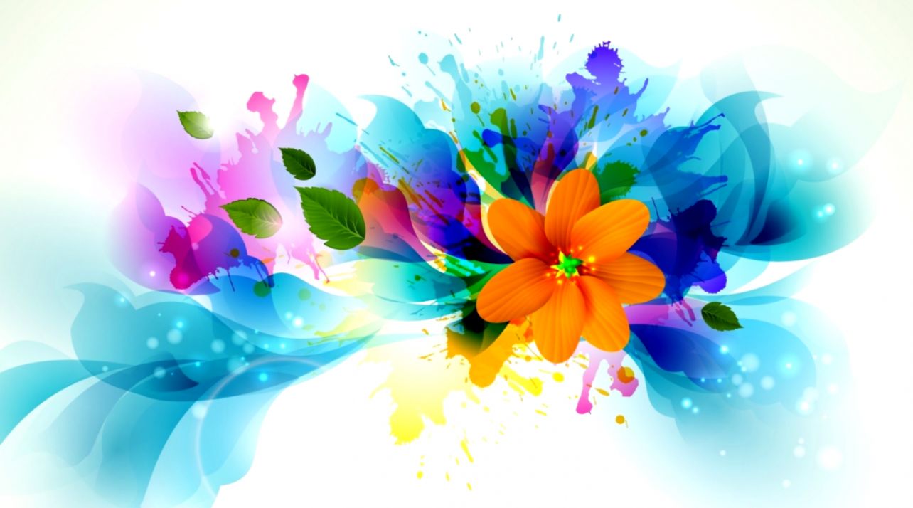 Bright Flower Abstract Hd Wallpaper Wallpaper Wallpaperlepi - Flower Art Images Hd , HD Wallpaper & Backgrounds
