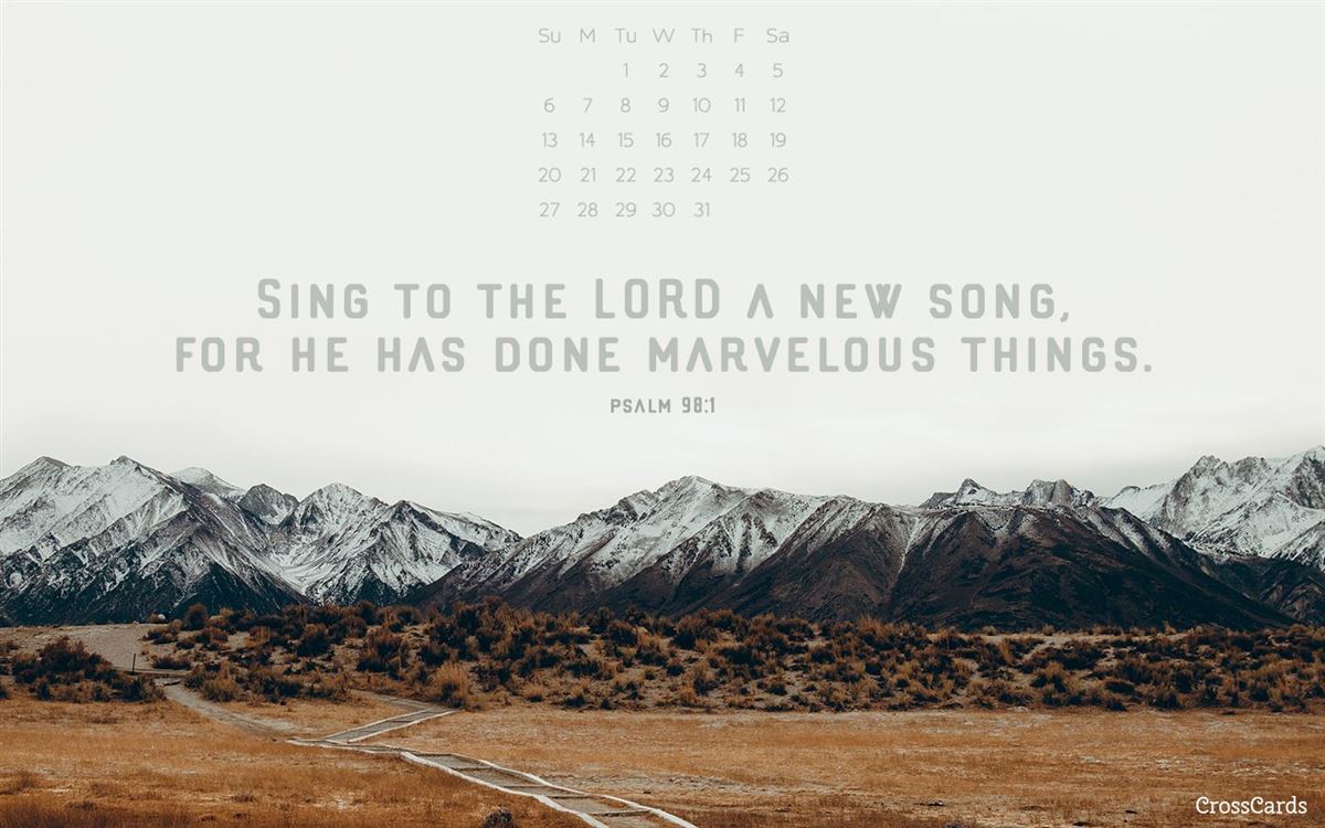A New Song - January 2019 Calendar Wallpaper For Desktop , HD Wallpaper & Backgrounds