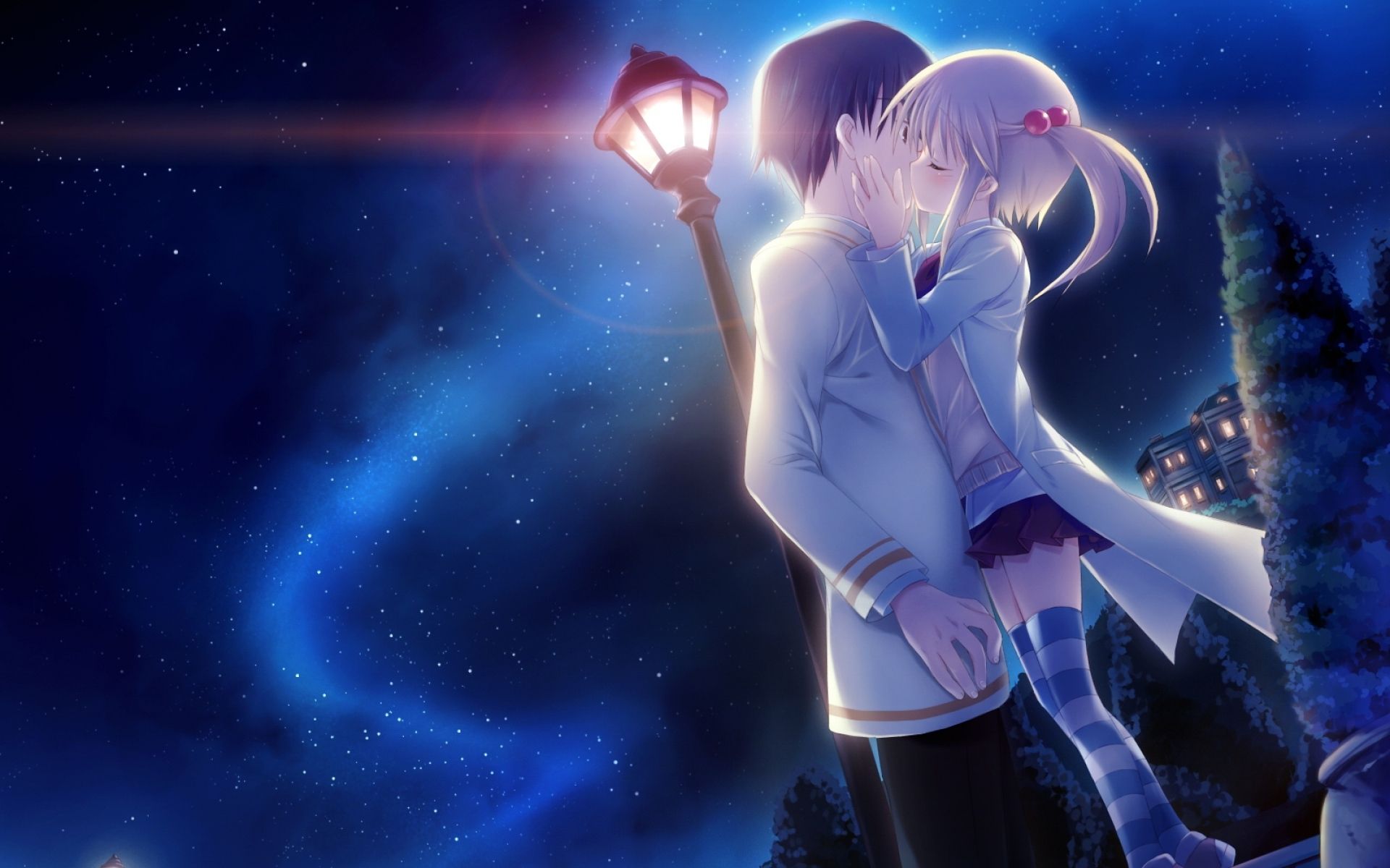 Fresh Anime Boy And Girl Wallpaper Hd - Good Night Love Romantic , HD Wallpaper & Backgrounds